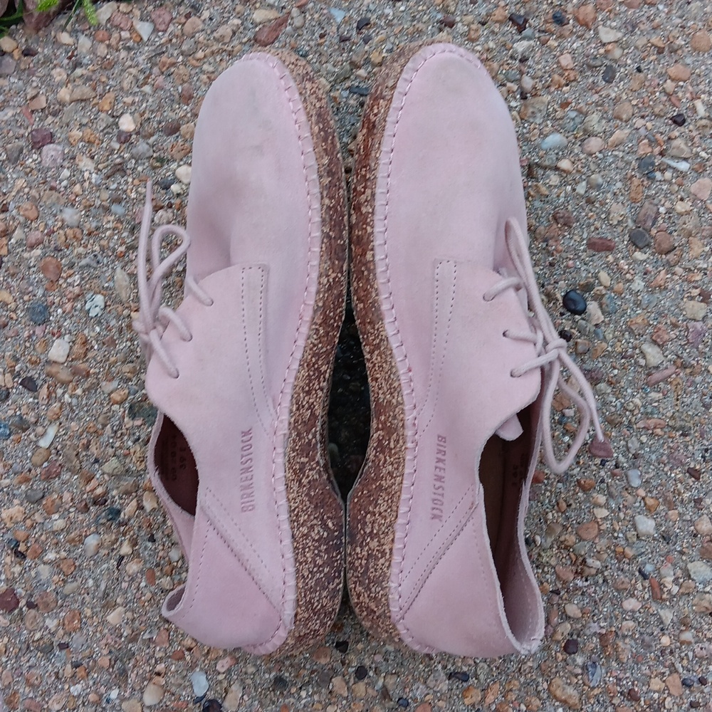 Birkenstock Gary pink suede leather lace up shoes women's 8 - Picture 5 of 12